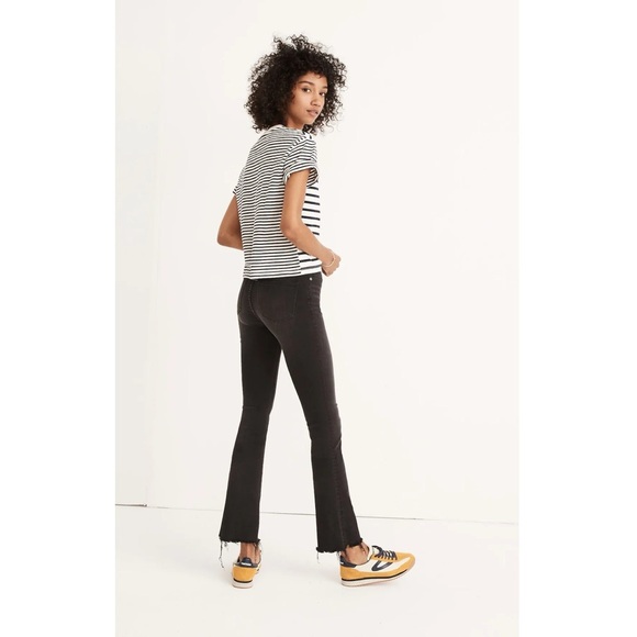 Madewell Cali Demi-Boot Jeans in Berkeley Black: Chewed-Hem Edition - Picture 1 of 11